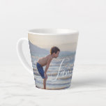 Simple Modern Photo Template Custom Family Name Latte Mug<br><div class="desc">Simple Modern Photo Template Custom Family Name Coffee Latte Mug features your favourite photo with your personalised family name. Makes a fantastic gift for Christmas,  birthday,  anniversary,  Mother's Day,  Father's Day,  Grandparents Day and more. Personalise by editing the text in the text box provided. Designed by ©Evco Studio www.zazzle.com/store/evcostudio</div>