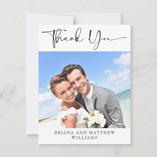 Simple Modern Photo Thank You Card (Front)