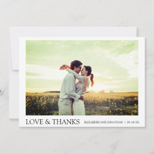 Simple Modern Photo Thank You Wedding Card