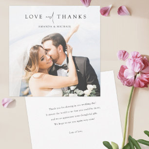 Simple Modern Photo Thank You Wedding Card