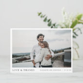 Simple Modern Photo Thank You Wedding Card (Standing Front)