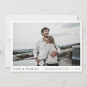 Simple Modern Photo Thank You Wedding Card (Front)