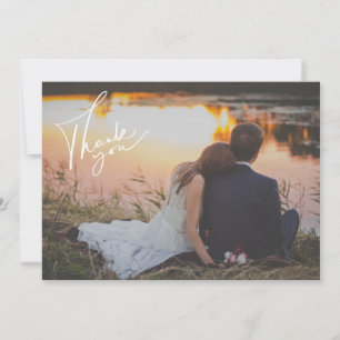 Simple Modern Photo Thank You Wedding Card