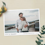 Simple Modern Photo Thank You Wedding Magnet Card<br><div class="desc">This simple, stylish modern photo wedding thank you magnet card template features your names and date beneath your photo along with 'LOVE & THANKS'. You might choose to change the font, punctuation or colour used for various text elements of this design. For example, you might choose to change the colour...</div>