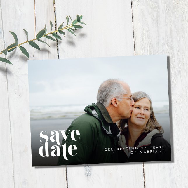 Simple Modern Photo Vow Renewal Save the Date Announcement Postcard (Simple Modern Photo Vow Renewal Save the Date Postcard)