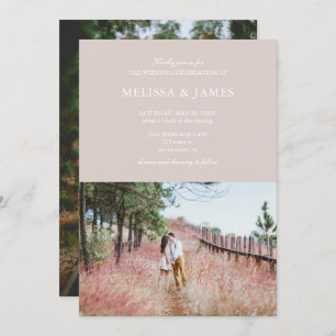 Simple Modern Photo Wedding Champagne Invitation