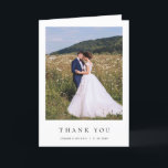 Simple Modern Photo Wedding Folded Thank You Card<br><div class="desc">Simple modern wedding thank you card with note.</div>