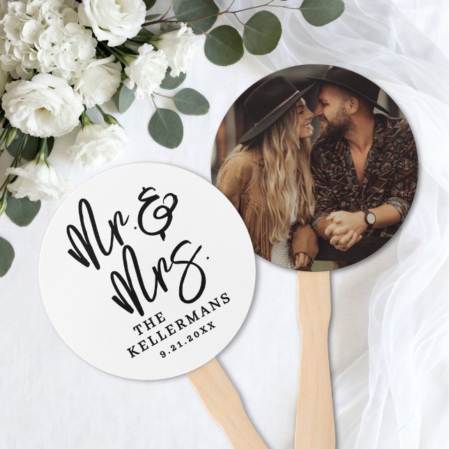Simple Modern Photo Wedding Hand Fan (Simple Modern Photo Wedding Hand Fan)