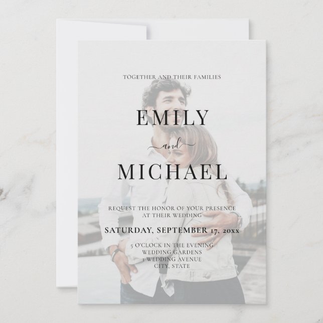 Simple Modern Photo Wedding Invitation (Front)
