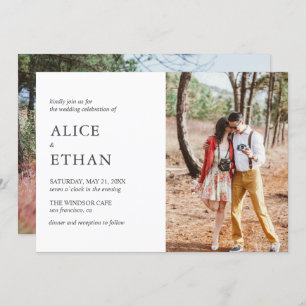 Simple Modern Photo Wedding Invitation