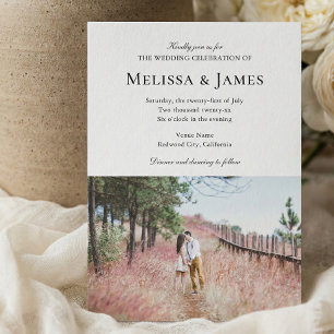 Simple Modern Photo Wedding Invitation