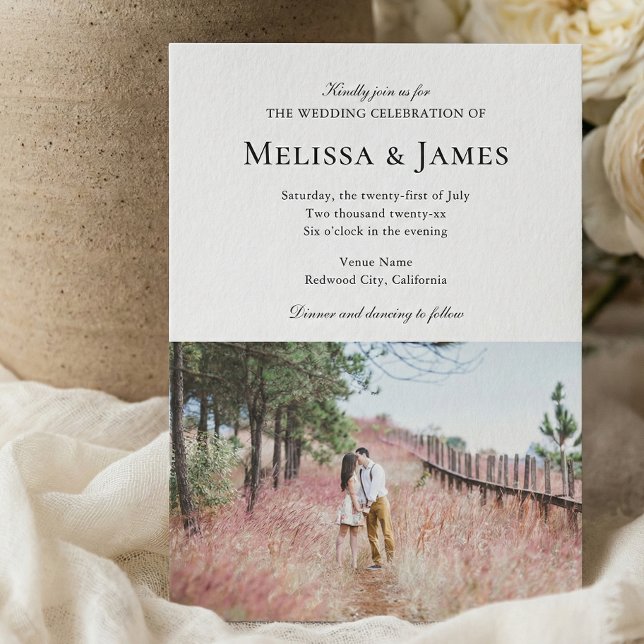 Simple Modern Photo Wedding Invitation (Creator Uploaded)