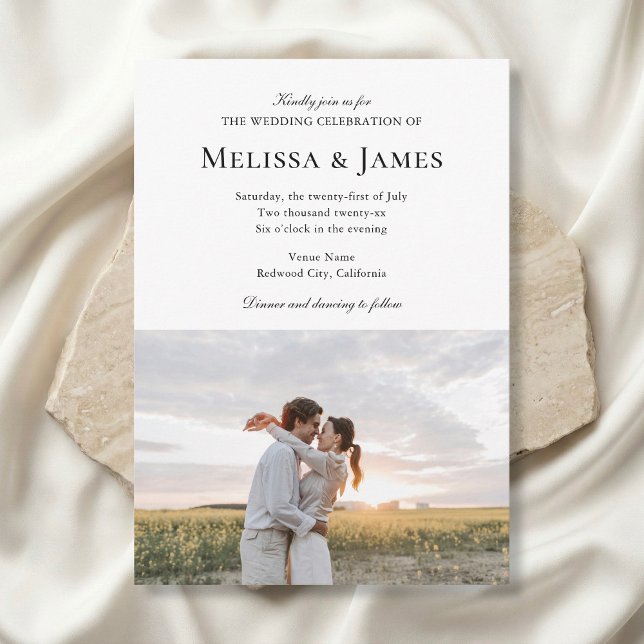Simple Modern Photo Wedding Invitation (Creator Uploaded)