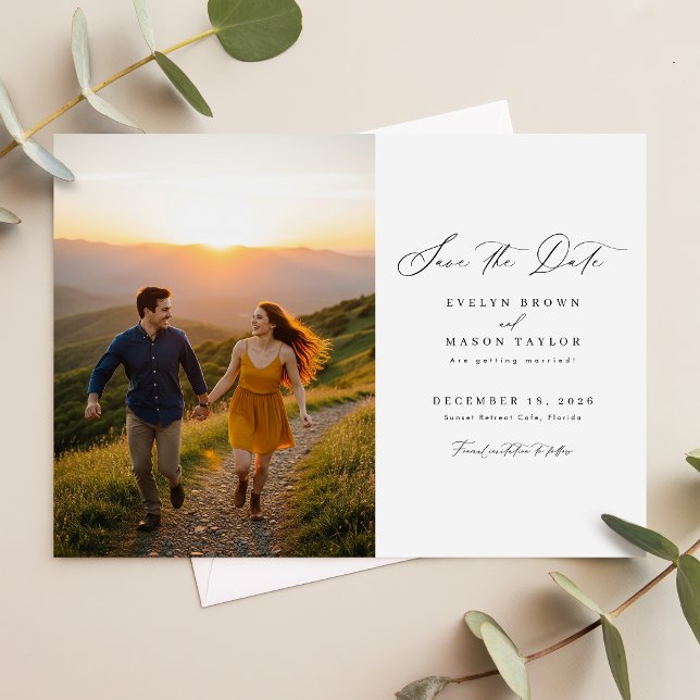 Simple Modern Photo Wedding QR Code Save The Date (Creator Uploaded)