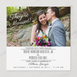 Simple Modern Photo Wedding Reception Invitation