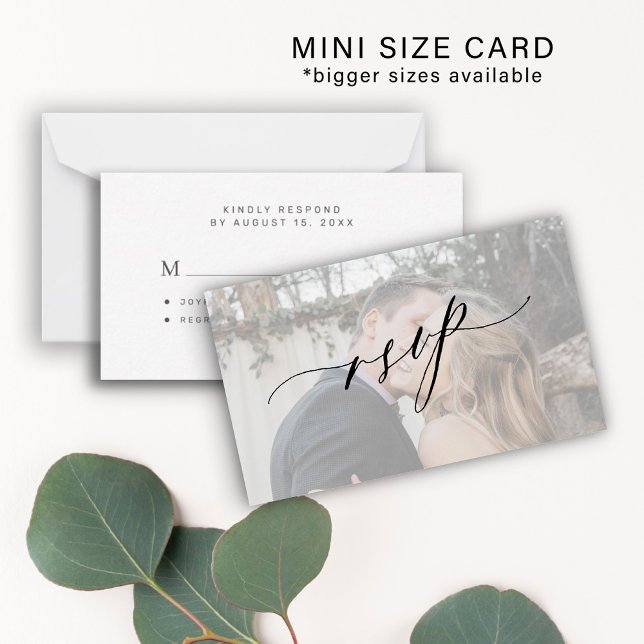Simple modern photo wedding RSVP Card (Creator Uploaded)