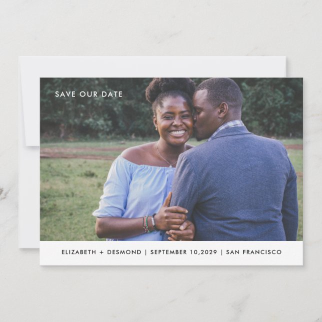 Simple Modern Photo Wedding Save The Date (Front)