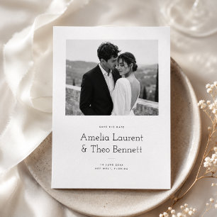 Simple Modern Photo Wedding Save the Date