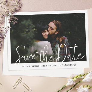 Simple Modern Photo Wedding Save the Date Card