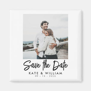 Simple Modern Photo Wedding Save the Date Magnet