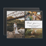 Simple Modern Photo Wedding Thank You<br><div class="desc">Simple modern script wedding thank you magnetic cards featuring three of your favourite wedding photos. Show your family and friends your appreciation for being a part of your wedding celebration with one of these beautiful keepsakes. If you need help with the template or placing your photos, contact me -I'd be...</div>