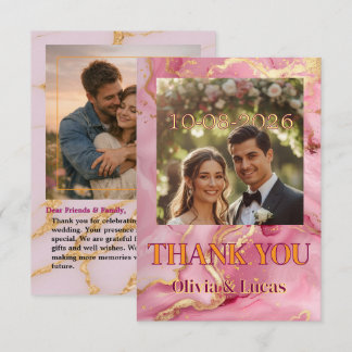 Simple Modern Photo Wedding Thank You 2026 Card