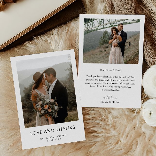 Simple Modern Photo Wedding Thank You Card (Creator Uploaded)