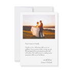 Simple Modern Photo Wedding Thank You Card W Note