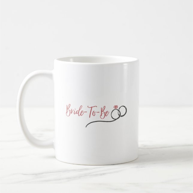 Simple Modern Pink Bride To Be | Chic Bridesmaid  Coffee Mug (Left)