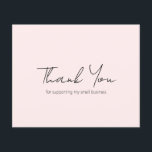 Simple Modern Pink Budget Business Thank You Card<br><div class="desc">Modern blush pink budget business thank you card featuring a simple and minimalist layout with "Thank You" on the front in an elegant script typography. The back has your personal message along with your QR code and social media icons. This professional thank you card is great for any small business....</div>