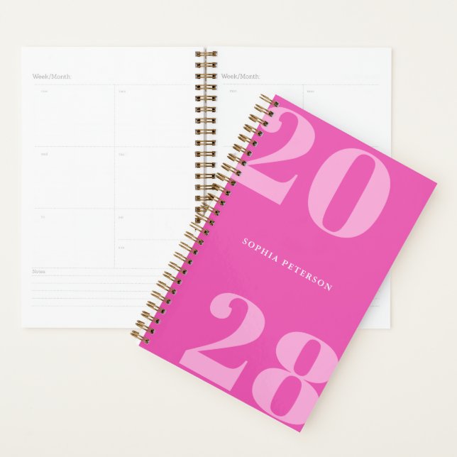 Simple Modern Pink Girly Bold Typography Planner (Display)
