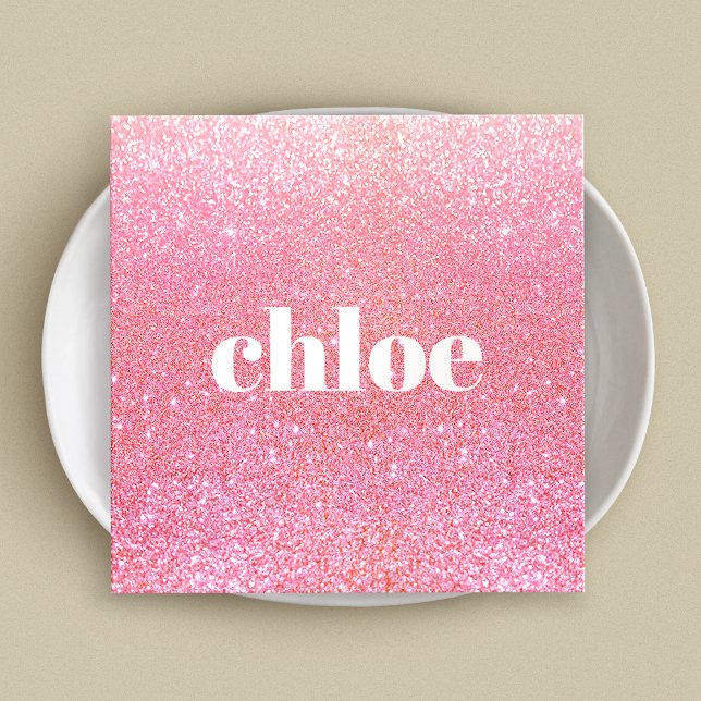 Simple Modern Pink Glitter Makeup Artist Square Business Card (Creator Uploaded)