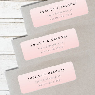 Simple Modern Pink Gradient Return Address Label