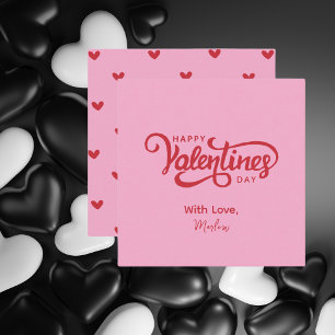 Simple Modern Pink Happy Valentines Day Card