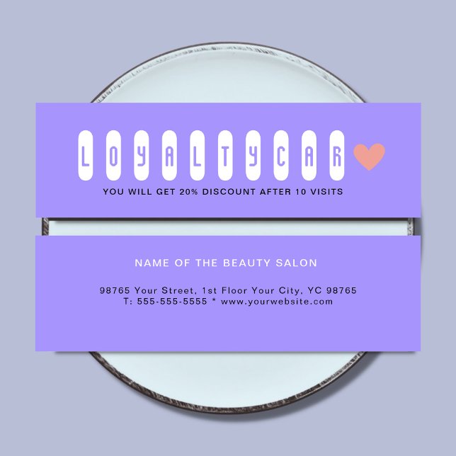 Simple Modern Pink Heart & Pastel Blue Reward  Loyalty Card (Creator Uploaded)