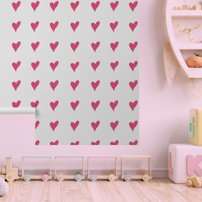 Simple Modern Pink Heart Pattern Wallpaper (Creator Uploaded)