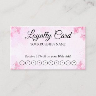 Simple Modern Pink Loyalty QR Code Business Card