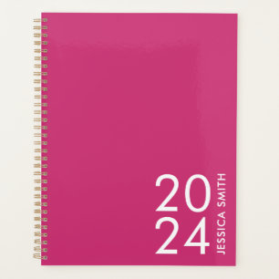 Simple modern pink personalised planner