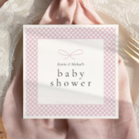 Simple Modern Pink Plaid Bow