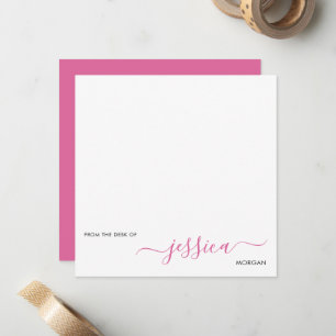 Simple modern pink script card