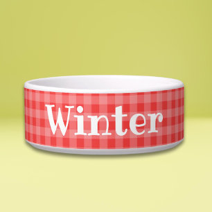 Simple Modern Plaid Dog Pet Bowl