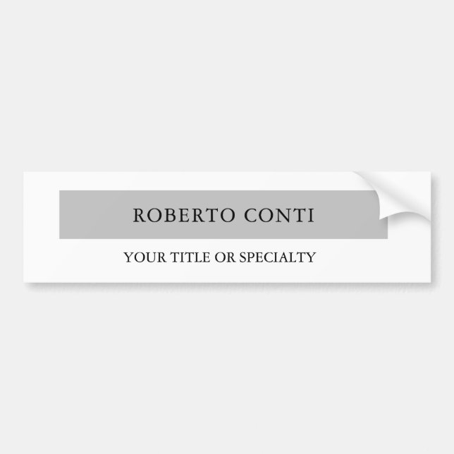 Simple Modern Plain Minimalist Bumper Sticker (Front)