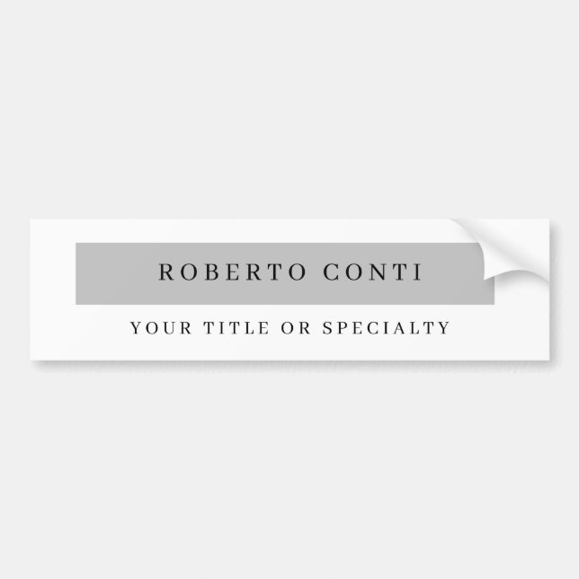 Simple Modern Plain Minimalist Bumper Sticker (Front)