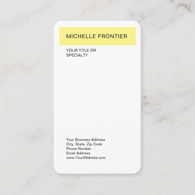 Simple Modern Plain Minimalist Silk Business Card (Front)