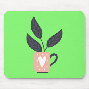 Simple modern plant pastel mouse pad