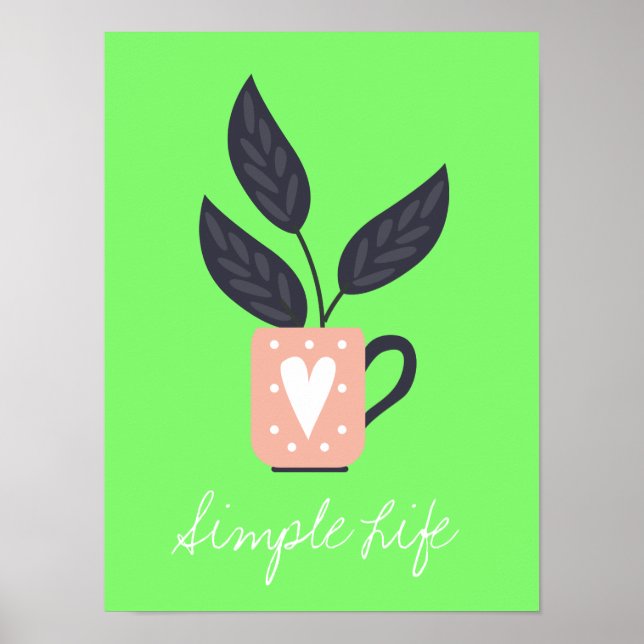 Simple modern plant pastel poster (Front)