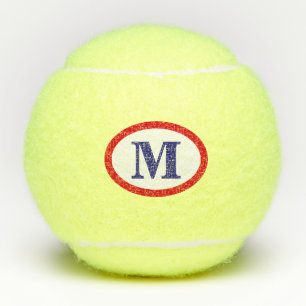 simple modern player's initial logo monogram tennis balls