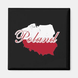 Simple Modern Poland Flag map Souvenir Magnet