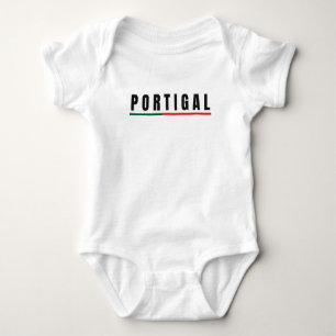 Simple Modern Portugal Art Letter Flag Souvenir Baby Bodysuit