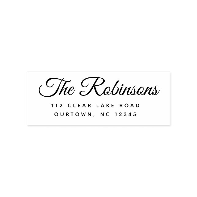 Simple Modern Pretty Elegant Script Return Address Rubber Stamp (Imprint)